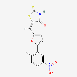 molecular formula C15H10N2O4S2 B6074049 5-{[5-(2-methyl-5-nitrophenyl)-2-furyl]methylene}-2-thioxo-1,3-thiazolidin-4-one 