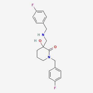molecular formula C20H22F2N2O2 B6074057 1-(4-fluorobenzyl)-3-{[(4-fluorobenzyl)amino]methyl}-3-hydroxy-2-piperidinone 