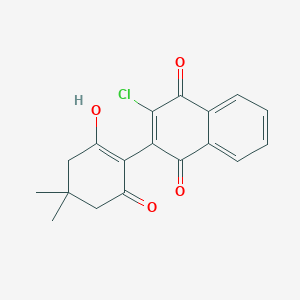 molecular formula C18H15ClO4 B6074073 2-chloro-3-(2-hydroxy-4,4-dimethyl-6-oxo-1-cyclohexen-1-yl)naphthoquinone 