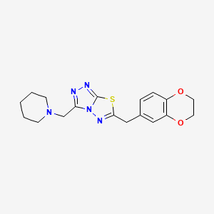molecular formula C18H21N5O2S B6074099 6-(2,3-dihydro-1,4-benzodioxin-6-ylmethyl)-3-(1-piperidinylmethyl)[1,2,4]triazolo[3,4-b][1,3,4]thiadiazole 