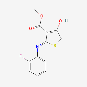 molecular formula C12H10FNO3S B6074113 methyl 2-[(2-fluorophenyl)amino]-4-oxo-4,5-dihydro-3-thiophenecarboxylate 