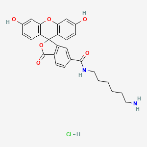 molecular formula C27H27ClN2O6 B607412 N-(6-氨基己基)-3',6'-二羟基-3-氧代-3H-螺[异苯并呋喃-1,9'-氧杂蒽]-6-甲酰胺盐酸盐 CAS No. 2183440-42-6