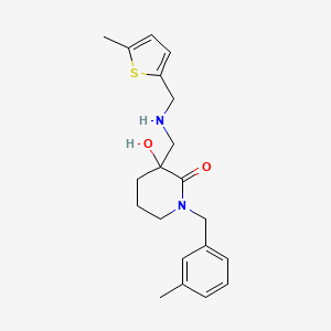 molecular formula C20H26N2O2S B6074163 3-hydroxy-1-(3-methylbenzyl)-3-({[(5-methyl-2-thienyl)methyl]amino}methyl)-2-piperidinone 