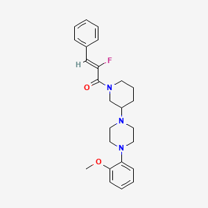 molecular formula C25H30FN3O2 B6074164 1-{1-[(2Z)-2-fluoro-3-phenyl-2-propenoyl]-3-piperidinyl}-4-(2-methoxyphenyl)piperazine 