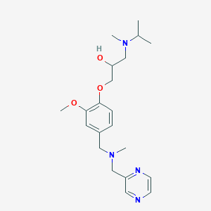 molecular formula C21H32N4O3 B6074207 1-[isopropyl(methyl)amino]-3-(2-methoxy-4-{[methyl(2-pyrazinylmethyl)amino]methyl}phenoxy)-2-propanol 