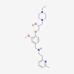 molecular formula C25H38N4O3 B6074212 1-(4-ethyl-1-piperazinyl)-3-[2-methoxy-4-({[2-(6-methyl-2-pyridinyl)ethyl]amino}methyl)phenoxy]-2-propanol 