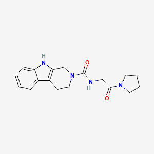 molecular formula C18H22N4O2 B6074219 N-[2-oxo-2-(1-pyrrolidinyl)ethyl]-1,3,4,9-tetrahydro-2H-beta-carboline-2-carboxamide 