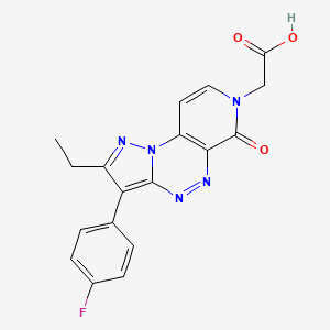 molecular formula C18H14FN5O3 B6074222 [2-ethyl-3-(4-fluorophenyl)-6-oxopyrazolo[5,1-c]pyrido[4,3-e][1,2,4]triazin-7(6H)-yl]acetic acid 