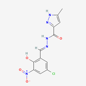 molecular formula C12H10ClN5O4 B6074228 N'-(5-chloro-2-hydroxy-3-nitrobenzylidene)-3-methyl-1H-pyrazole-5-carbohydrazide 