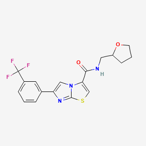molecular formula C18H16F3N3O2S B6074255 N-(tetrahydro-2-furanylmethyl)-6-[3-(trifluoromethyl)phenyl]imidazo[2,1-b][1,3]thiazole-3-carboxamide 