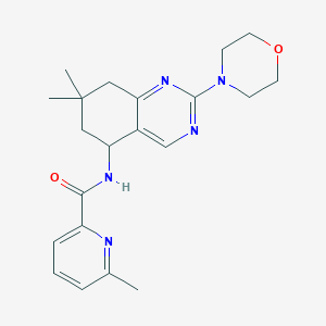 molecular formula C21H27N5O2 B6074259 N-[7,7-dimethyl-2-(4-morpholinyl)-5,6,7,8-tetrahydro-5-quinazolinyl]-6-methyl-2-pyridinecarboxamide 