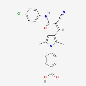 molecular formula C23H18ClN3O3 B6074264 4-(3-{3-[(4-chlorophenyl)amino]-2-cyano-3-oxo-1-propen-1-yl}-2,5-dimethyl-1H-pyrrol-1-yl)benzoic acid 