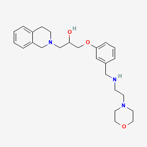 molecular formula C25H35N3O3 B6074272 1-(3,4-dihydro-2(1H)-isoquinolinyl)-3-[3-({[2-(4-morpholinyl)ethyl]amino}methyl)phenoxy]-2-propanol 