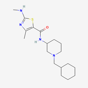 molecular formula C18H30N4OS B6074274 N-[1-(cyclohexylmethyl)-3-piperidinyl]-4-methyl-2-(methylamino)-1,3-thiazole-5-carboxamide 