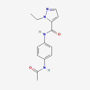 molecular formula C14H16N4O2 B6074294 N-[4-(acetylamino)phenyl]-1-ethyl-1H-pyrazole-5-carboxamide 