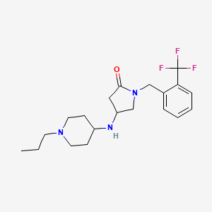 molecular formula C20H28F3N3O B6074300 4-[(1-propyl-4-piperidinyl)amino]-1-[2-(trifluoromethyl)benzyl]-2-pyrrolidinone 