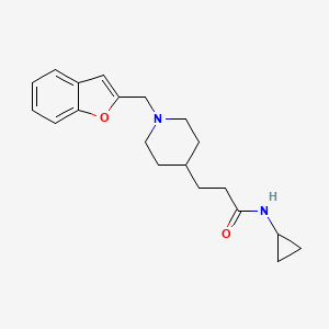 molecular formula C20H26N2O2 B6074315 3-[1-(1-benzofuran-2-ylmethyl)-4-piperidinyl]-N-cyclopropylpropanamide 