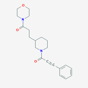molecular formula C21H26N2O3 B6074329 4-{3-[1-(3-phenyl-2-propynoyl)-3-piperidinyl]propanoyl}morpholine 