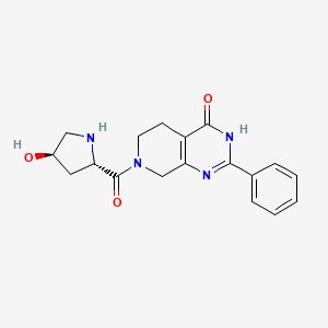 molecular formula C18H20N4O3 B6074342 7-[(4R)-4-hydroxy-L-prolyl]-2-phenyl-5,6,7,8-tetrahydropyrido[3,4-d]pyrimidin-4(3H)-one 