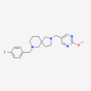 molecular formula C21H27FN4O B6074363 7-(4-fluorobenzyl)-2-[(2-methoxy-5-pyrimidinyl)methyl]-2,7-diazaspiro[4.5]decane 