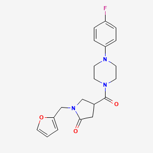molecular formula C20H22FN3O3 B6074386 4-{[4-(4-fluorophenyl)-1-piperazinyl]carbonyl}-1-(2-furylmethyl)-2-pyrrolidinone 