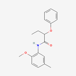 molecular formula C18H21NO3 B6074414 N-(2-methoxy-5-methylphenyl)-2-phenoxybutanamide 