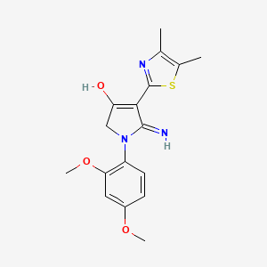 molecular formula C17H19N3O3S B6074432 5-amino-1-(2,4-dimethoxyphenyl)-4-(4,5-dimethyl-1,3-thiazol-2-yl)-1,2-dihydro-3H-pyrrol-3-one 