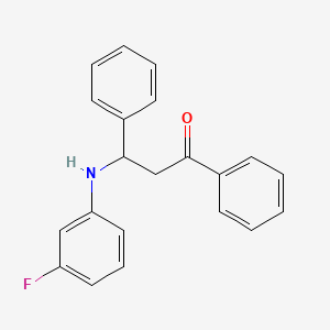 molecular formula C21H18FNO B6074440 3-[(3-fluorophenyl)amino]-1,3-diphenyl-1-propanone 
