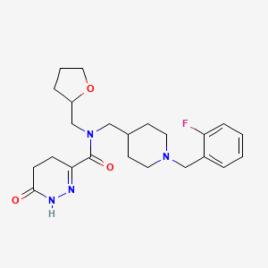 N-{[1-(2-fluorobenzyl)-4-piperidinyl]methyl}-6-oxo-N-(tetrahydro-2-furanylmethyl)-1,4,5,6-tetrahydro-3-pyridazinecarboxamide