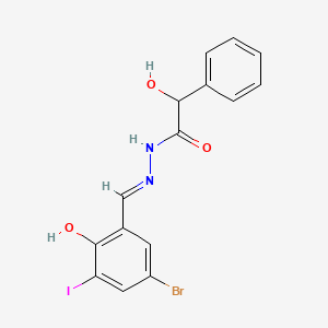 molecular formula C15H12BrIN2O3 B6074470 N'-(5-bromo-2-hydroxy-3-iodobenzylidene)-2-hydroxy-2-phenylacetohydrazide 
