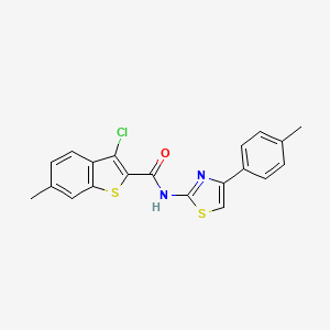 molecular formula C20H15ClN2OS2 B6074496 3-chloro-6-methyl-N-[4-(4-methylphenyl)-1,3-thiazol-2-yl]-1-benzothiophene-2-carboxamide 