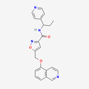 molecular formula C22H20N4O3 B6074511 5-[(5-isoquinolinyloxy)methyl]-N-[1-(4-pyridinyl)propyl]-3-isoxazolecarboxamide 