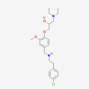 molecular formula C23H33ClN2O3 B6074516 1-[4-({[2-(4-chlorophenyl)ethyl]amino}methyl)-2-methoxyphenoxy]-3-(diethylamino)-2-propanol 