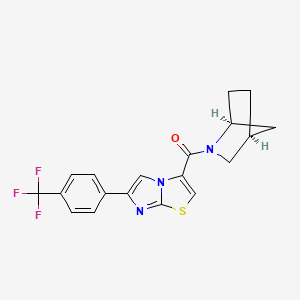 molecular formula C19H16F3N3OS B6074517 3-[(1S*,4S*)-2-azabicyclo[2.2.1]hept-2-ylcarbonyl]-6-[4-(trifluoromethyl)phenyl]imidazo[2,1-b][1,3]thiazole 
