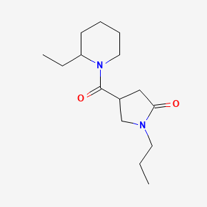 molecular formula C15H26N2O2 B6074526 4-[(2-ethyl-1-piperidinyl)carbonyl]-1-propyl-2-pyrrolidinone 