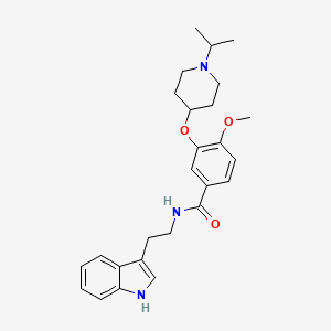 molecular formula C26H33N3O3 B6074537 N-[2-(1H-indol-3-yl)ethyl]-3-[(1-isopropyl-4-piperidinyl)oxy]-4-methoxybenzamide 