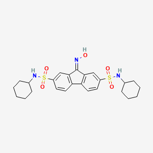 molecular formula C25H31N3O5S2 B607455 N2,N7-二环己基-9-(羟亚氨基)-9H-芴-2,7-二磺酰胺 CAS No. 1083162-61-1
