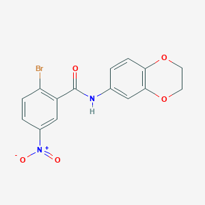 molecular formula C15H11BrN2O5 B6074551 2-bromo-N-(2,3-dihydro-1,4-benzodioxin-6-yl)-5-nitrobenzamide 