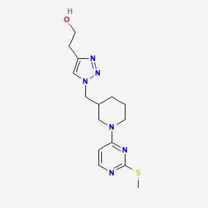 molecular formula C15H22N6OS B6074563 2-[1-({1-[2-(methylthio)-4-pyrimidinyl]-3-piperidinyl}methyl)-1H-1,2,3-triazol-4-yl]ethanol trifluoroacetate (salt) 