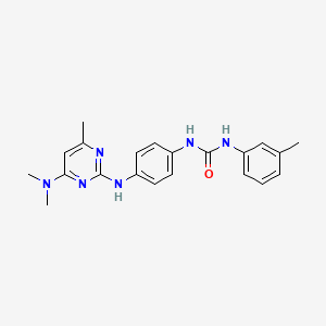 molecular formula C21H24N6O B6074571 N-(4-{[4-(dimethylamino)-6-methyl-2-pyrimidinyl]amino}phenyl)-N'-(3-methylphenyl)urea 