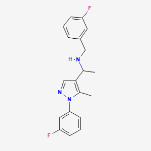 molecular formula C19H19F2N3 B6074581 (3-fluorobenzyl){1-[1-(3-fluorophenyl)-5-methyl-1H-pyrazol-4-yl]ethyl}amine 