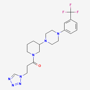 molecular formula C20H26F3N7O B6074599 1-{1-[3-(1H-tetrazol-1-yl)propanoyl]-3-piperidinyl}-4-[3-(trifluoromethyl)phenyl]piperazine 