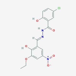 molecular formula C16H14ClN3O6 B6074605 5-chloro-N'-(3-ethoxy-2-hydroxy-5-nitrobenzylidene)-2-hydroxybenzohydrazide 