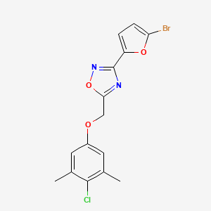 molecular formula C15H12BrClN2O3 B6074630 3-(5-bromo-2-furyl)-5-[(4-chloro-3,5-dimethylphenoxy)methyl]-1,2,4-oxadiazole 