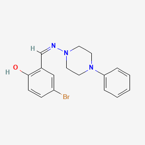 molecular formula C17H18BrN3O B6074642 4-bromo-2-{[(4-phenyl-1-piperazinyl)imino]methyl}phenol 