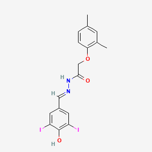 molecular formula C17H16I2N2O3 B6074649 2-(2,4-dimethylphenoxy)-N'-(4-hydroxy-3,5-diiodobenzylidene)acetohydrazide 
