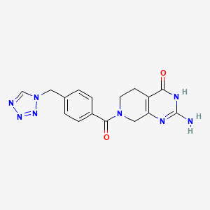 2-amino-7-[4-(1H-tetrazol-1-ylmethyl)benzoyl]-5,6,7,8-tetrahydropyrido[3,4-d]pyrimidin-4(3H)-one