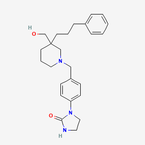 molecular formula C25H33N3O2 B6074667 1-(4-{[3-(hydroxymethyl)-3-(3-phenylpropyl)-1-piperidinyl]methyl}phenyl)-2-imidazolidinone 