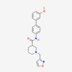 molecular formula C23H25N3O3 B6074683 1-(3-isoxazolylmethyl)-N-(3'-methoxy-4-biphenylyl)-3-piperidinecarboxamide 
