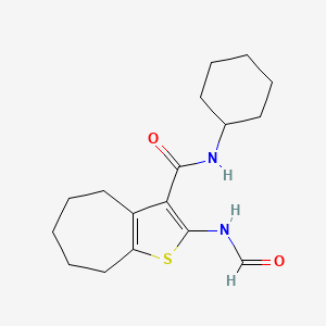 molecular formula C17H24N2O2S B6074709 N-cyclohexyl-2-(formylamino)-5,6,7,8-tetrahydro-4H-cyclohepta[b]thiophene-3-carboxamide 